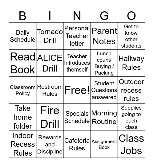What Is Happening In Fourth Grade? Bingo Card