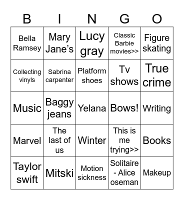 Elsie bingo!! Bingo Card