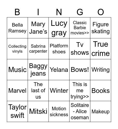Elsie bingo!! Bingo Card
