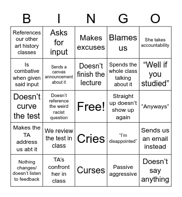 Spaid Bingo Card