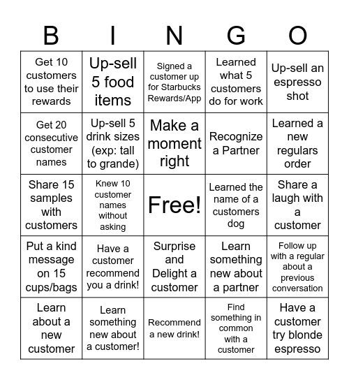 Customer Connection Bingo! Bingo Card