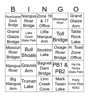 Wagner Water Bingo #1 Bingo Card