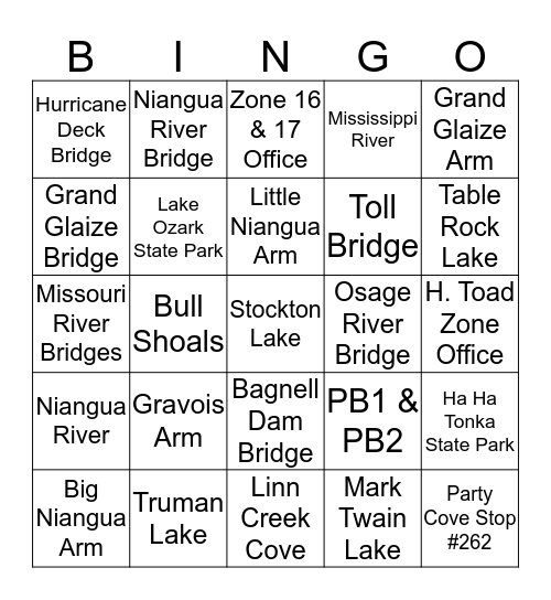 Wagner Water Bingo #1 Bingo Card