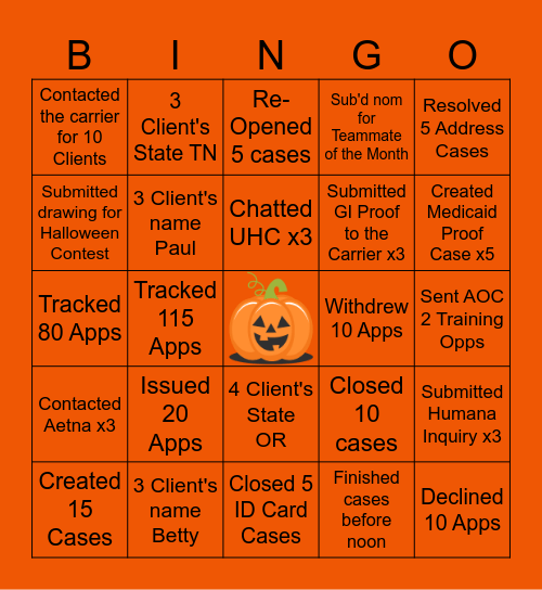 AEP Bingo Card