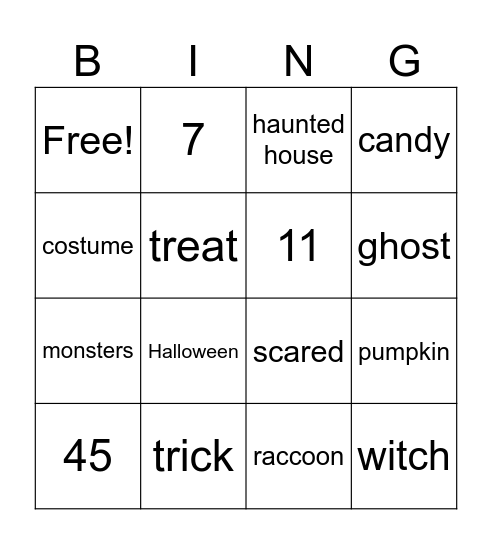 BING Bingo Card