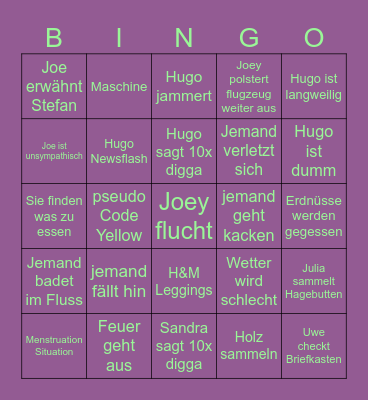 7 vs Wild 4 Bingo Card