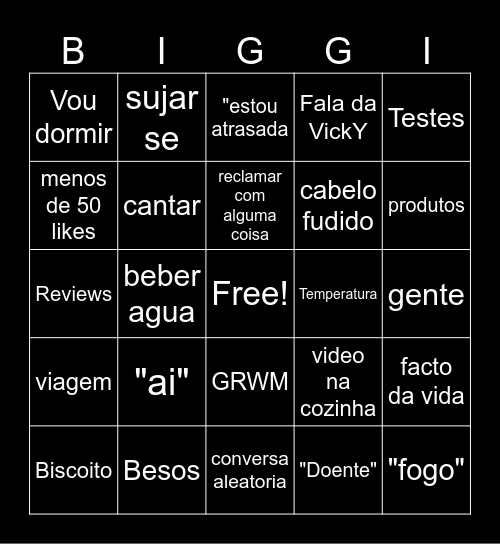 BIGGIE BINGIE Bingo Card