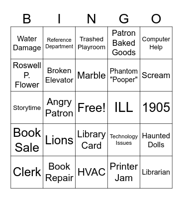 Flower Library Bingo Card