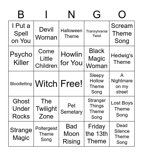 Halloween Singo Bingo Card