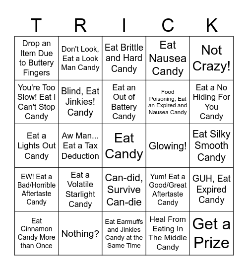 Doors Trick or Treat Bingo Card