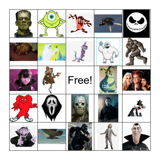 Halloween Monster Bingo Card