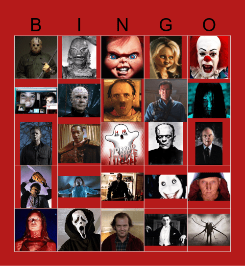 Horror Movie Club Bingo Card