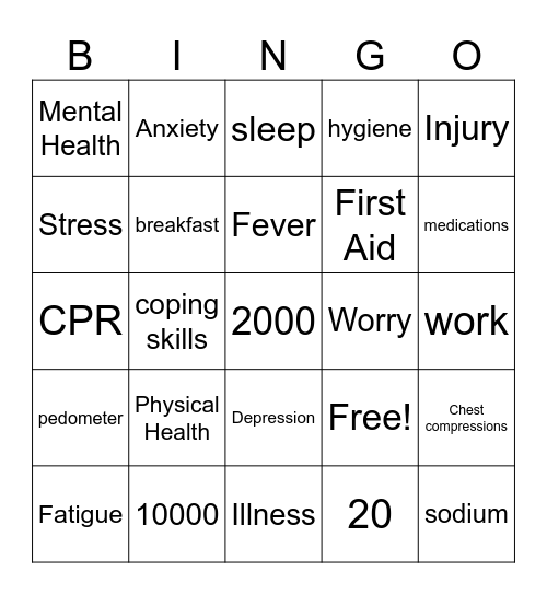 Trivia Bingo Week 7 Bingo Card