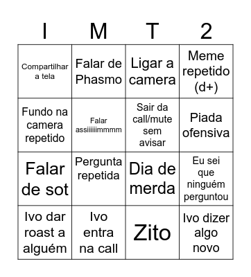 Ivo Bingo Card