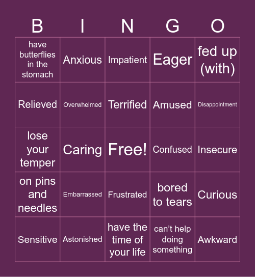 Lesson 10 Bingo Card