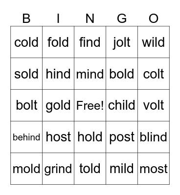 Skill 5.8 Bingo Card