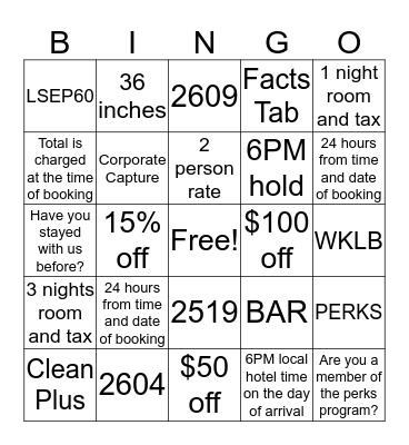 Review! Bingo Card