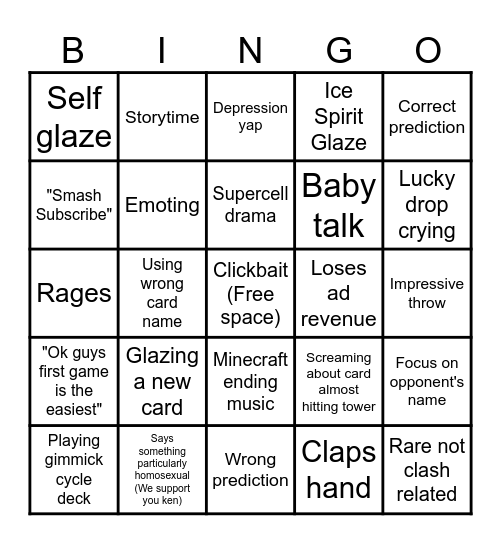 Ken Bingo Card