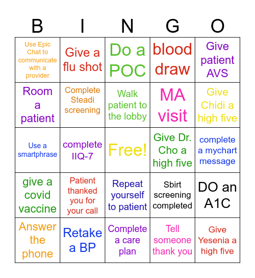 MA Bingo Card