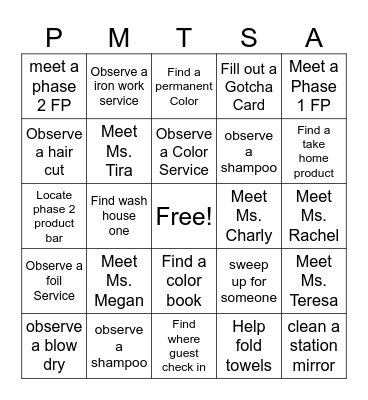 Clinic Classroom Bingo Card