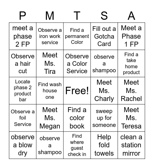 Clinic Classroom Bingo Card