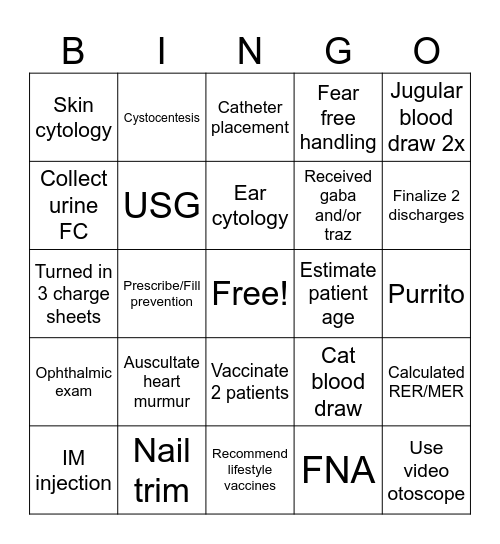 CP Skills Bingo Card