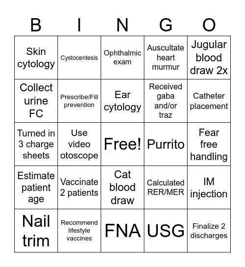 CP Skills Bingo Card