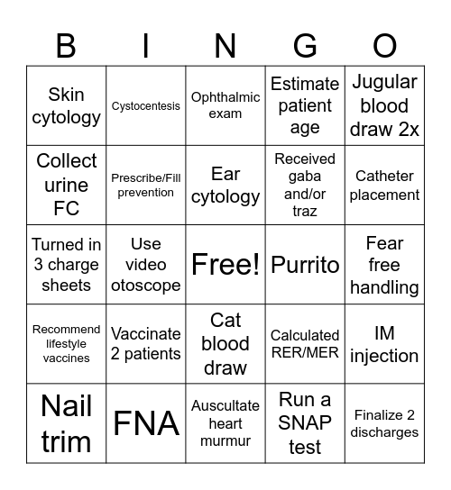 CP Skills Bingo Card