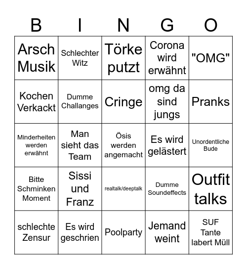 Mwg Bingo Card