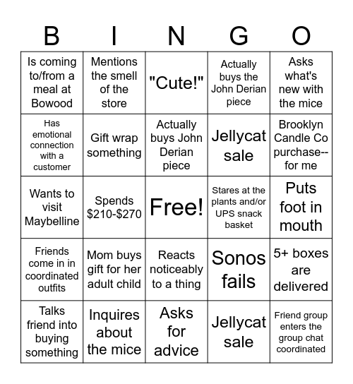 Holliday Bingo Card