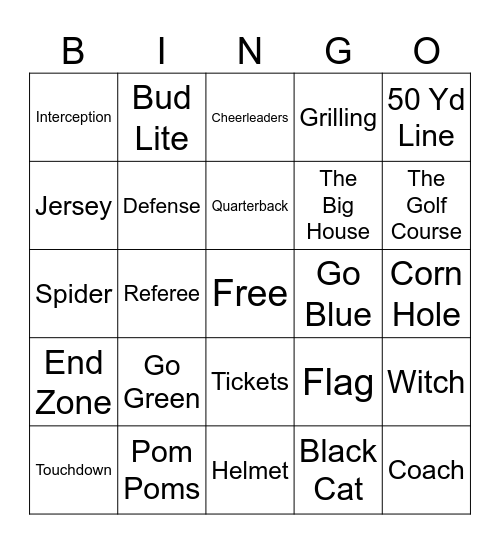 Michigan/Michigan State Football Bingo Card