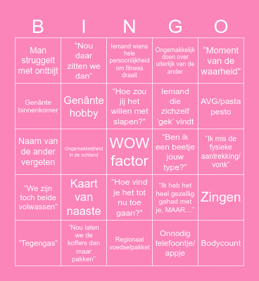 Lang Leve De Liefde Bingo Card