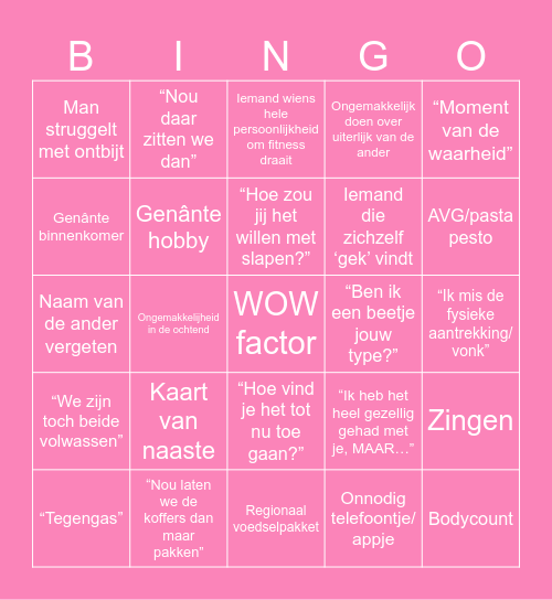 Lang Leve De Liefde Bingo Card