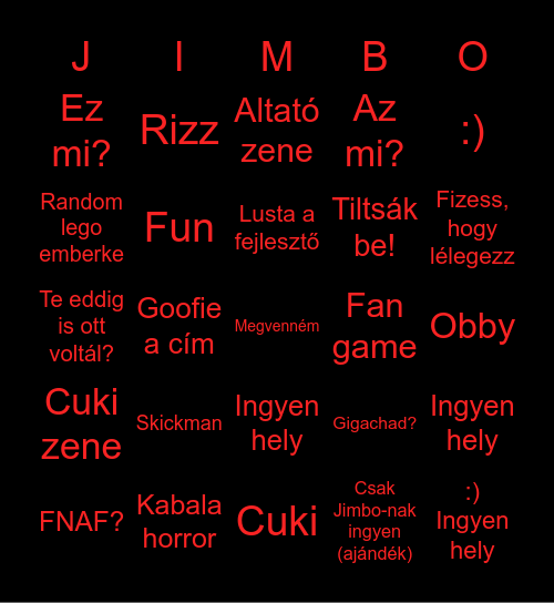 Ratyi Roblox Bingo Card