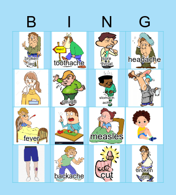 Health problems Bingo Card