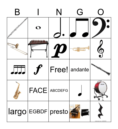 Halloween Music Bingo Card