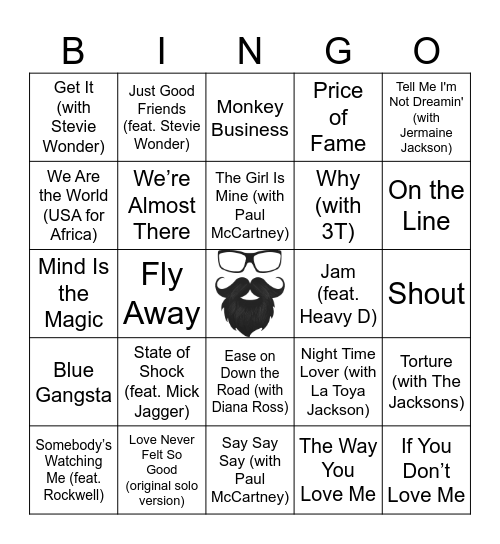 MICHAEL JACKSON | RD 4 | COLLABS & DEEP CUTS Bingo Card