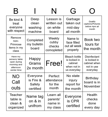 November Bingo Card