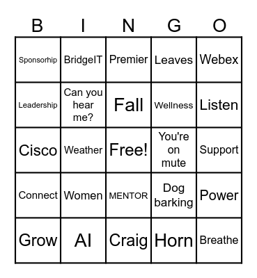 Women of Premier Bingo Card