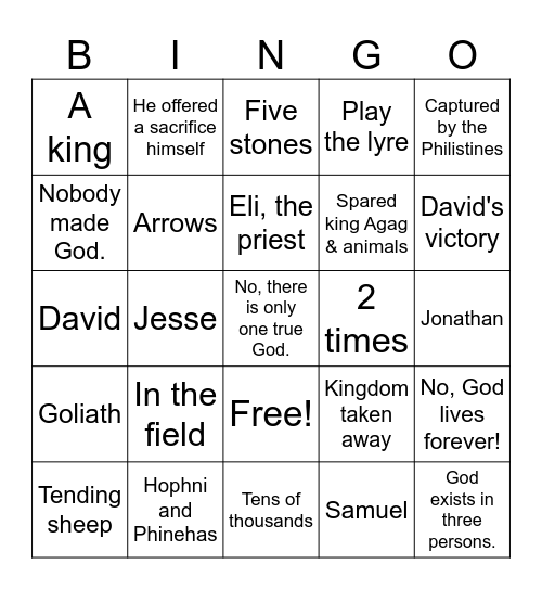 Samuel Review Bingo Card