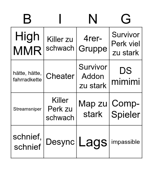 Motzboters Bingocard Bingo Card