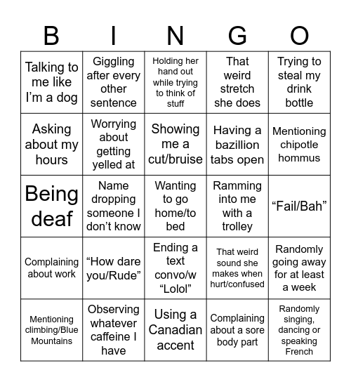 Bingo (The Mountaineering Club Edition) Bingo Card