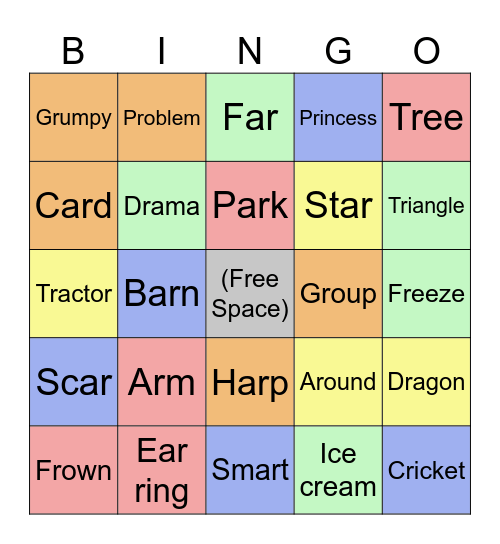 R-Blend Bingo Card