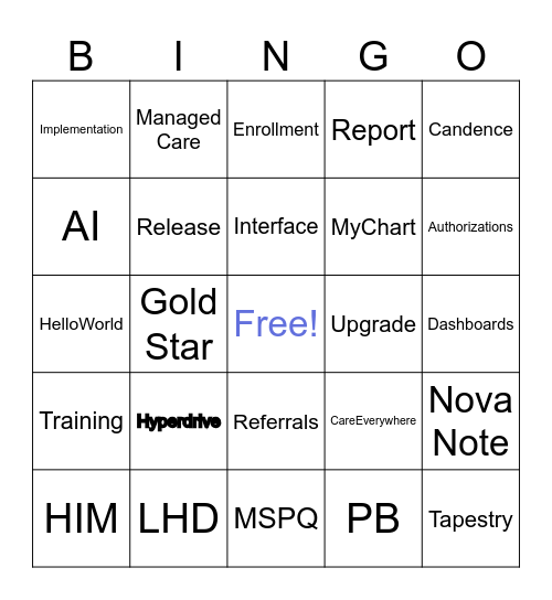 Epic BINGO Card