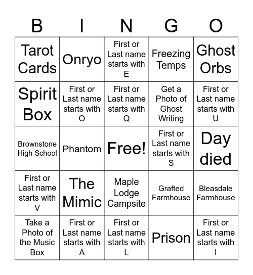 DayFlower's Bingo Card