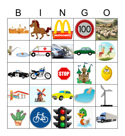 Car BINGO Card