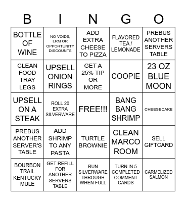 SERVER BINGO Card