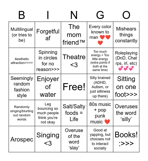 Could you convincingly take over my brain? Bingo Card