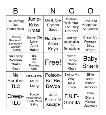 MUSICAL Bingo Card