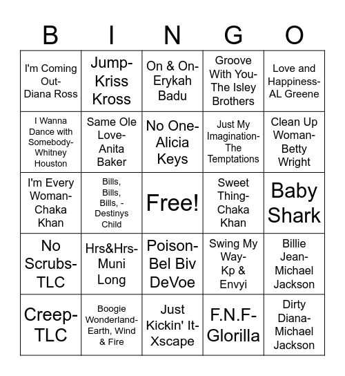 MUSICAL Bingo Card